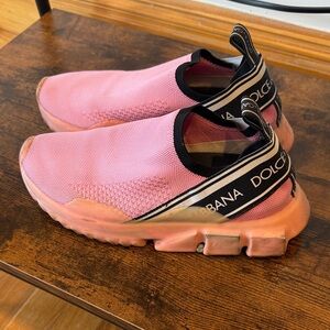 Dolce & Gabbana Pink Mesh Slip-Ons
